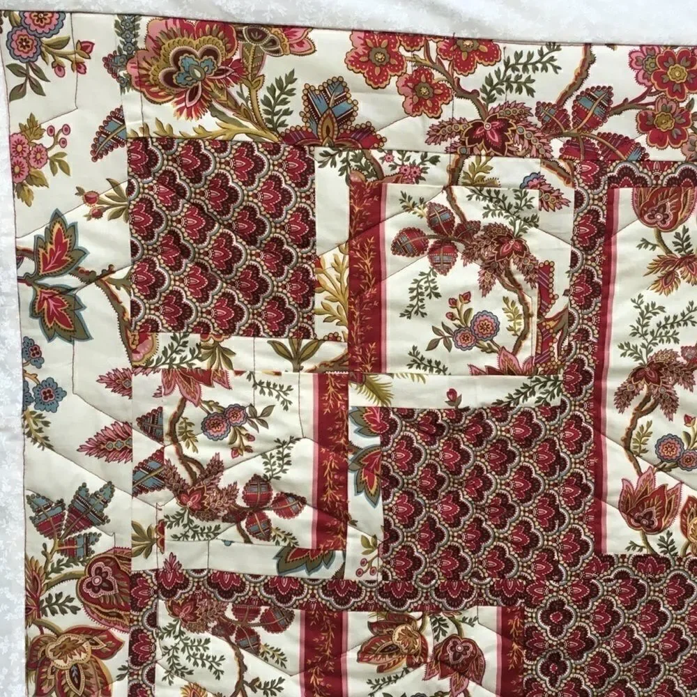 NWT Hand Crafted Elizabethan Tulip Print Quilt